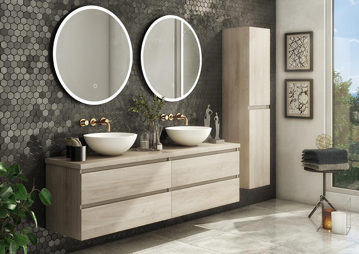 Badkamermeubel in de showroom van Brabant Tegels Elshout