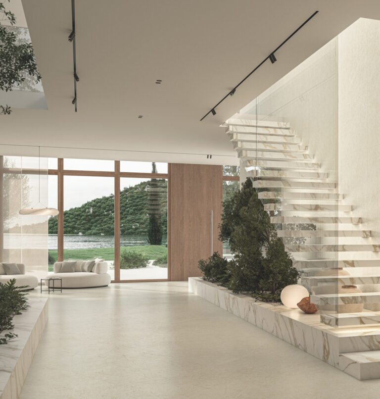 Woning met Marvel Next Vanilla White en de Wheat-decortegel op de wand