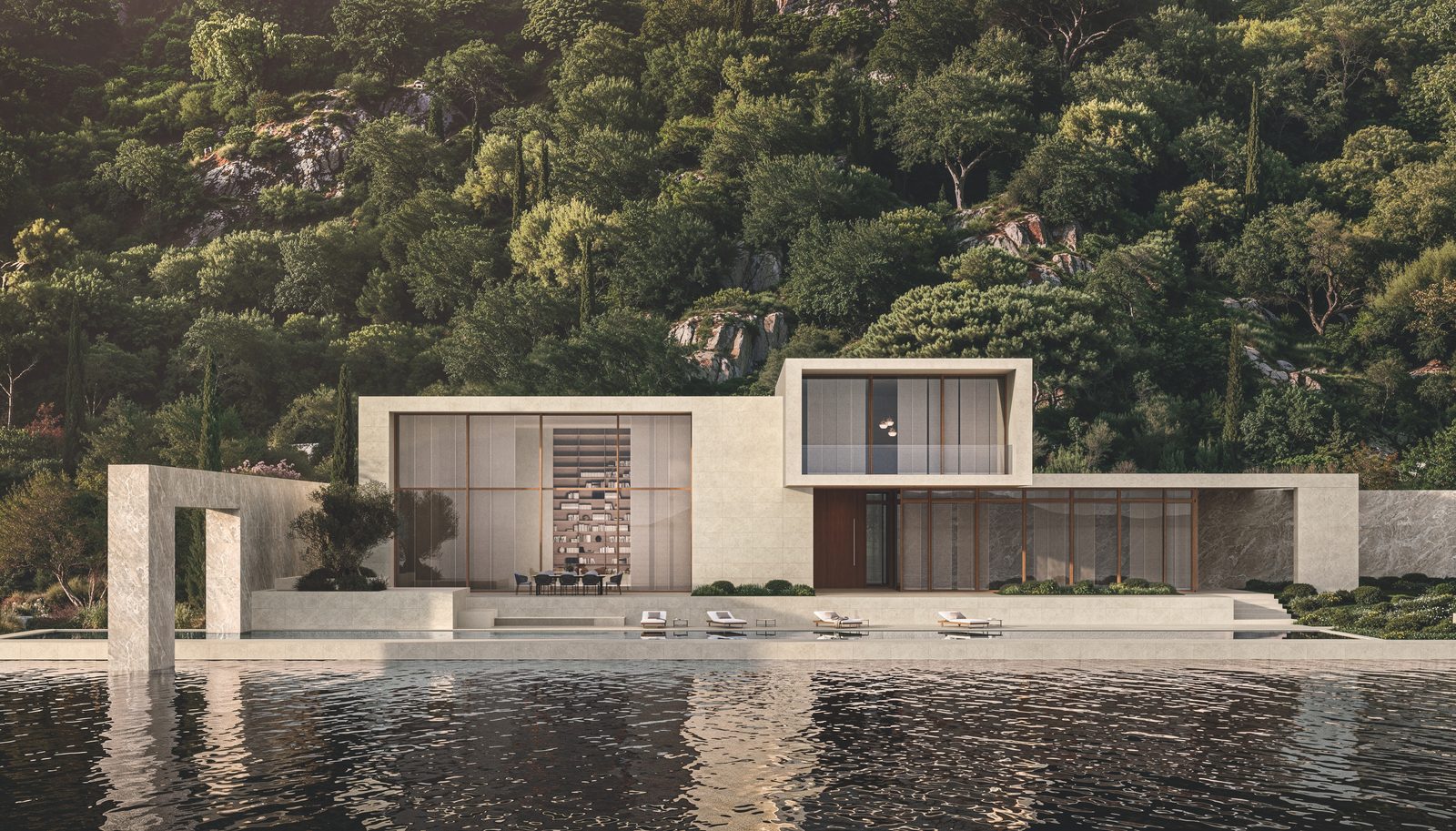 Villa met Marvel Next Vanilla White Hammered en Aurelia Vein